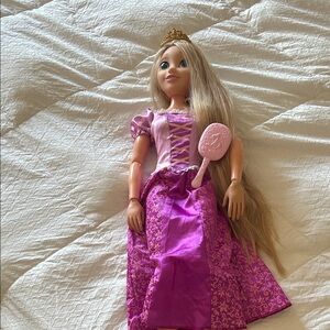 Disney Purple Rupunzel Princess Doll with Pink Brush